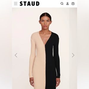 Staud Shoko sweater dress buff black